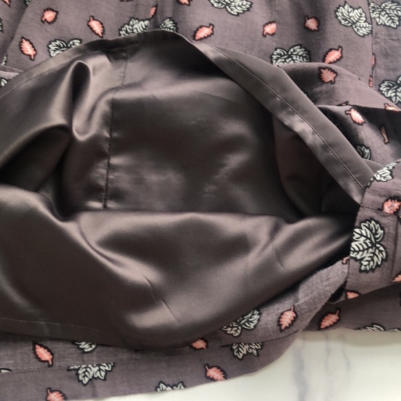 Boden Grey Maple Leaf Print Dress Size 8R - Picture 9 of 13